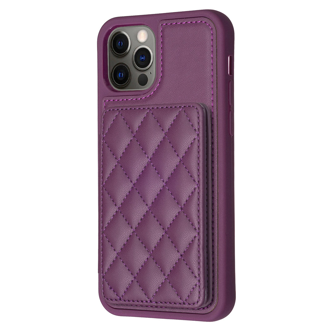 BF25 For iPhone 12/12 Pro Kickstand Phone Case Leather Coated TPU Cover with Card Slots Design BF25 For iPhone 12/12 Pro Kickstand Phone Case Leather Coated TPU Cover with Card Slots Design